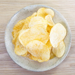 Potato chips isolated