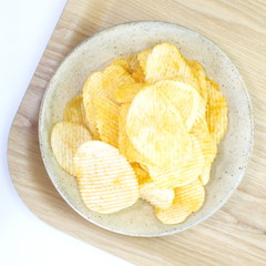 Potato chips isolated