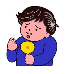 白髪に悩む男性