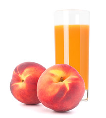 Peach fruit juice in glass