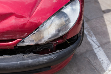 Front of a car after an accident