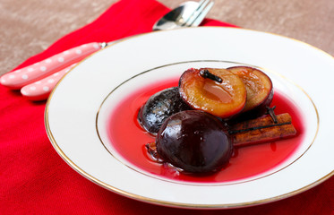 Poached plums