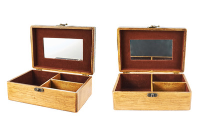 Old-fashioned wooden casket