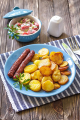 Sausages with potato