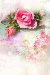 Obraz na płótnie Canvas Romantic pink roses background
