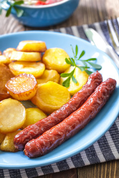 Sausages with potato