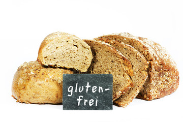 Brot und Brötchen mit Tafel 