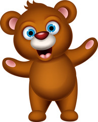 baby brown bear cartoon posing