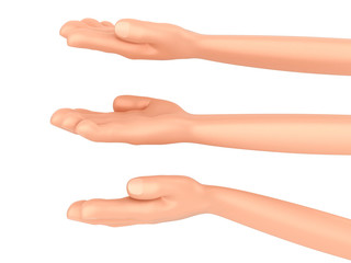 3d render of a hand giving ore presenting something