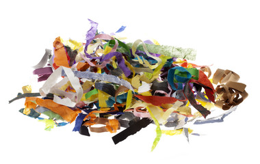 Isolated Paper Strips Pile