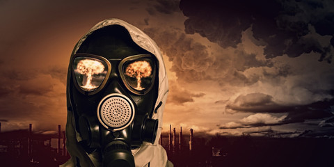 Man in gas mask
