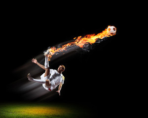 Football player with ball