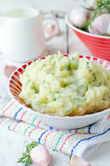 .Mashed potatoes or baked with garlic