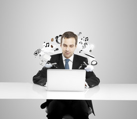 businessman working on notebook