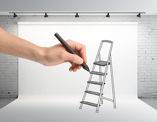 hand drawing ladder