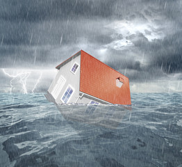 sinking house