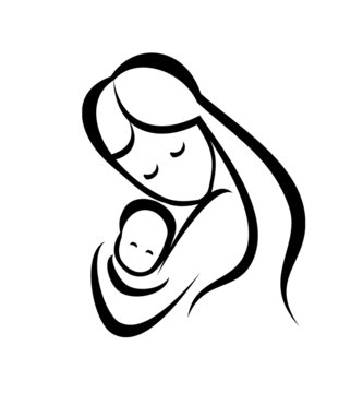 mother and her baby symbol