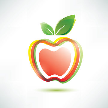 red apple symbol, vector icon