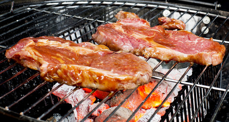 beef steak on the grill