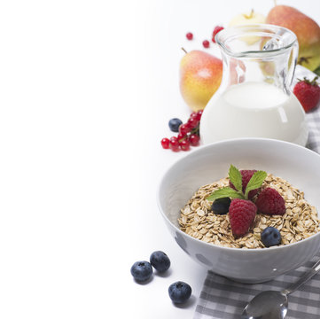 Morning. Oats. Fruit