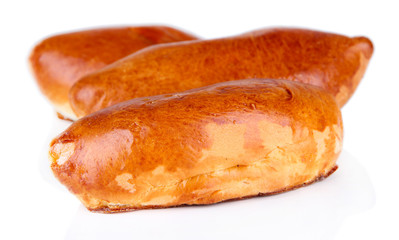 Fresh baked pasties, isolated on white