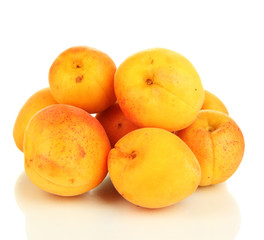 Fresh natural apricot isolated on white