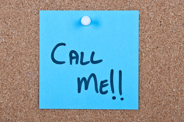 Post it note with call me