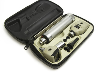 Otoscope and Opthalmoscope set for ear eye  examination , medica