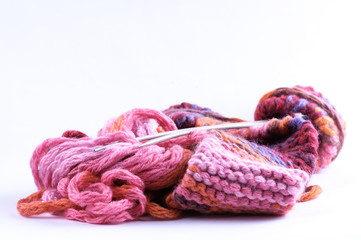 Colourful wool knitting
