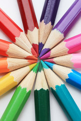 Colour pencils, close up