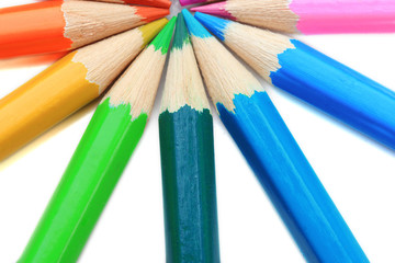 Colour pencils isolated on white