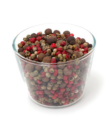 Peppercorn mix isolated on white background
