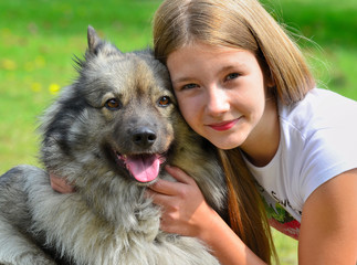 Hund Kind Freunschaft Mädchen