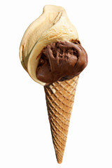 Ice cream cone isolated on white background