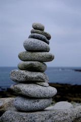 Pyramide de petits galets