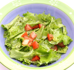 Grüner Salat mit Tomaten