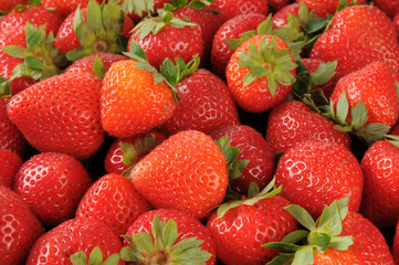 Background of fresh strawberries