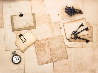 old letters and photos, vintage accessories