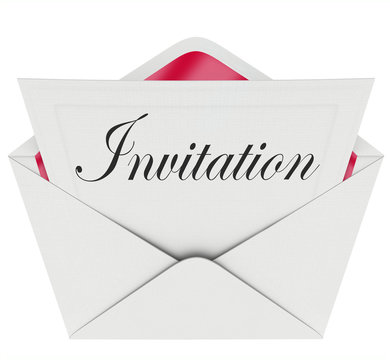 Invitation Word Card Envelope Invited to Party Event