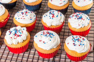 Cupcakes decorated for Fourth of July