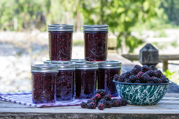 Homemade marionberry jam or preserves