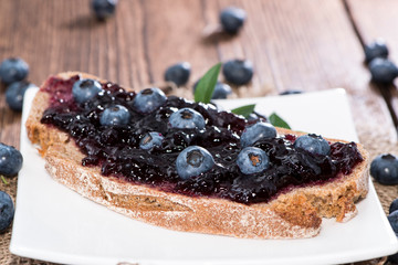 Slice of Bread with Blueberry Jam