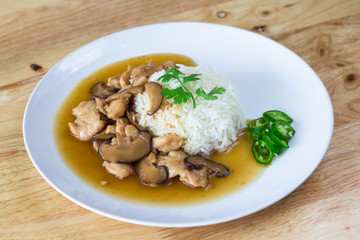 Mixed Seafood Basil with rice