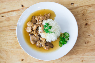 Mixed Seafood Basil with rice