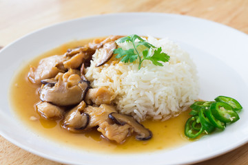 Mixed Seafood Basil with rice