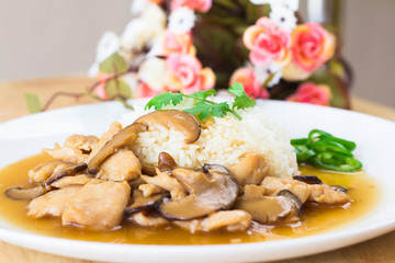 Mixed Seafood Basil with rice