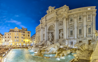 Naklejka na ściany i meble Fontanna di Trevi, barokowa fontanna w Rzymie, Włochy.