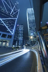 Crédence de cuisine en verre imprimé Hong Kong trafic à Hong Kong la nuit