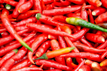 red chili peppers, closeup view