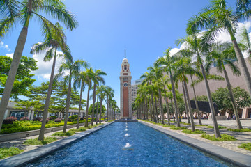 Obraz premium Old train station Clock Tower at Tsim Sha Tsui, Hong Kong